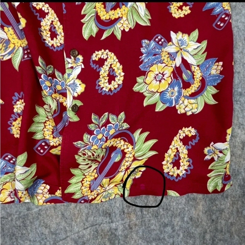 Polo Ralph Lauren Floral Lei Ukulele Hawaiian Preppy Summer Fun Camp Shirt Sz M